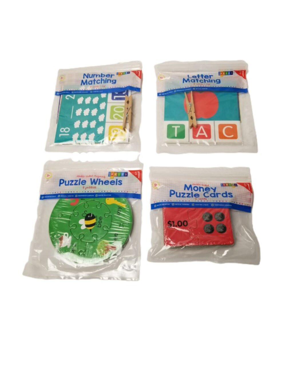 Early Learning Bundle Letter Number Matching Rhyming Money Cards Kids Set